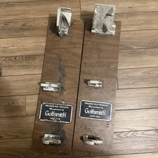2 Rare Early Vintage Golfsmith Golf Club Iron Gripping Station Clubhouse Decor picture