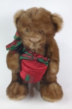 Vintage GUND 1986 Holliday Minky Bear with Velvet Case 44536 picture