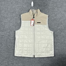 Southern Marsh Falcon Hill Quilted Vest Mens Large Beige Full Zip Pockets picture