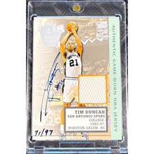 2002-03 Topps Tim Duncan Slam Duncan Relic Autographics Game-Worn /97 Spurs HOF picture