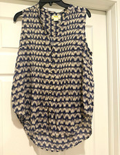 Maeve by Anthropologie M Sleeveless V-Neck Button Front Blouse picture