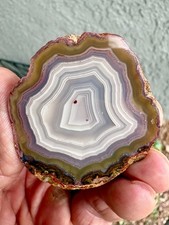 Pale White, Purple & Green Laguna Agate Polished Specimen picture