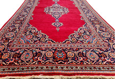 *5'X7' ANTIQUE HAND-KNOTTED PERSAN TABRIZI QOUM KASHANI VINTAGE WOOL RED RUG picture