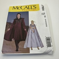 McCalls Costume M7854 Cosplay Renaissance Dress, Cloak  Uncut Pattern Sz 14-22 picture