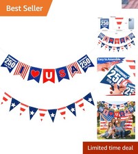 Happy Independence Day Patriotic Decorations Red White Blue Cardstock, Reusab... picture