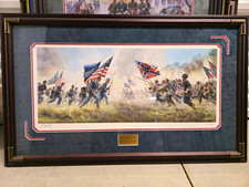 Civil War Framed Battle Scene Print w/ Plaque, Militaria Theme picture
