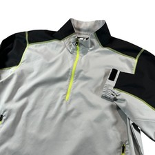 FootJoy 1/4 Zip Pullover Mens Medium Gray Black Neon Golf Performance Jacket picture