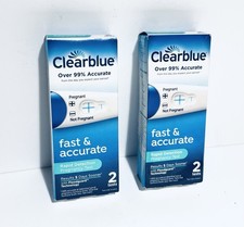 2 PK Clearblue Rapid Detection Pregnancy Test 2 Teats Per Box 4 Total Exp 12/27 picture