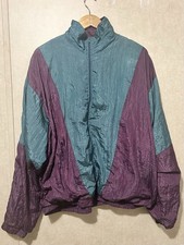 Vintage Bahama Bay Club Windbreaker Purple & Teal Zipup Size XL 90s 80s Retro picture