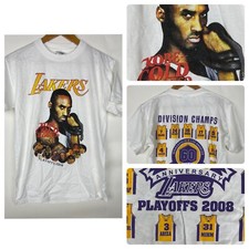 Vintage Los Angeles Lakers 2008 Playoffs Kobe Bryant Cold Blooded T Shirt Size S picture