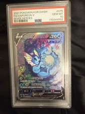 PSA 10 Vaporeon V Alt Art 075/069 Eevee Heroes Korean SR Special Art Gem Mint picture