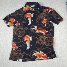 Vintage Originals Hawaiian Mens Shirt M Koi Goldfish Japanese Print Aloha Beach picture