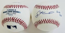 SEAN NEWCOMB SIGNED OMLB BASEBALL ATLANTA BRAVES OAKLAND ATHLETICS AUTOGRAPH J4 picture