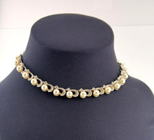 Vintage Signed Henry Bogoff Sea Spray Swarovski Crystal Faux-Pearl Necklace picture