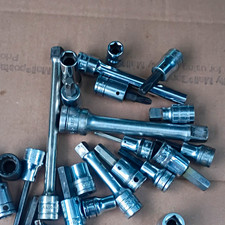 Snap-on Tools Over 20 Pieces $60 Sockets Extensions Used Condition picture