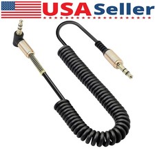 3.5mm Male to Male AUX Cable Cord L-Shaped Right Angle Car Audio Headphone Lot picture