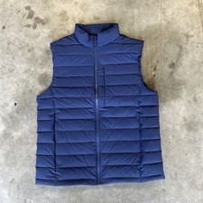 Vuori Steadfast Vest Mens medium Blue Outdoors Casual Zip Puffer picture
