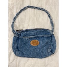 Vintage Pacific Connections Denim Shoulder Bag Braided Strap Y2K 90s Blue Jean picture