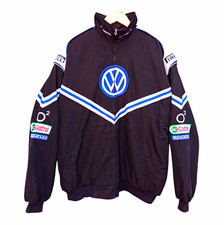 Volkswagen Racing Jacket Black Blue White Full Zip Stand-Up Collar Logo Size XXL picture