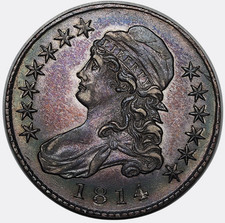 1814 Capped Bust Half Dollar *Key Date, Low Mintage* Choice AU++ picture