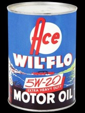 ACE Wil-Flo Motor Oil NEW METAL SIGN: 12 x 16