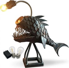 Steampunk Angler Light - Vintage Iron Handmade LED Night Light, Desktop Ornam... picture