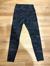 lululemon athletica Women’s Ankle Leggings Black/Gray Camo Logo Athleisure picture
