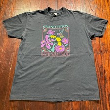 Vintage 1988 Grand Teton National Park Shirt Mens XL Black Single Stitch USA picture