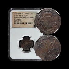 DUTCH EAST INDIES. 1840, 1 Duit - NGC Cert - New York Penny Utrecht Lion 
