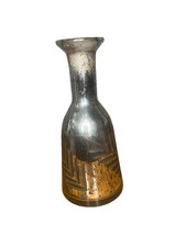Vintage Etched Mercury Glass Vase Small 7” Boho Arrow Art Deco picture