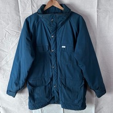 Woolrich Mens Vintage Mountain Parka Jacket Blue Wool Lined Made in USA Size M picture