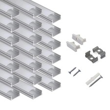 20-Pack 6.6ft/ 2Meter U Shape LED Aluminum Channel System with Milky Cover, E... picture