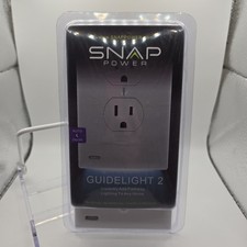 NEW Snap Power Guidelight 2 Outlet LED Illuminated Cover Plate White Two Pack picture