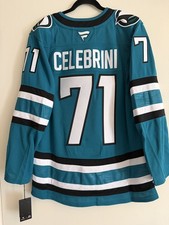 NWT San Jose Sharks Macklin Celebrini Fanatics Premium Home Jersey 46 Small picture
