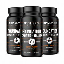 BrickHouse Nutrition Foundation Creatine + PEAK ATP 120 Capsules 3 Pack 360 Tota picture