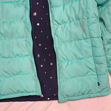 Gap Kids ColdControl Green Puffer Jacket Full Zip Insulated Stars 9-10 Years picture