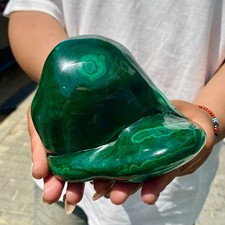 3.37LB Natural glossy Malachite transparent cluster rough mineral sample picture