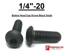 1/4-20 Button Socket Head Cap Screws Allen Hex Black Oxide Alloy Steel 1/4