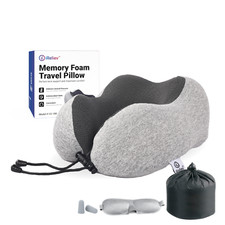 iReliev Memory Foam Travel Pillow Set with Tote bag, Eye mask and Ear plugs picture