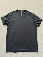 Lululemon Mens Size L Black Short Sleeve Tech T-Shirt Pima Cotton Crew Athletic picture