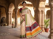 Semi Tasor Dhakai Saree without Blouse picture