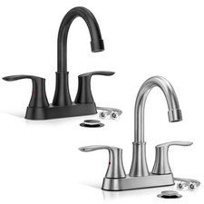4 inch Bathroom Sink Faucet Swivel 2 Handle Centerset Bath Vanity Faucet w/Drain picture