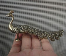Vintage‑Style Brass Peacock Sculpture Detailed Bird Statue Home Decor Gift picture