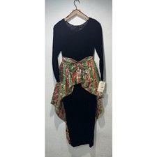 Dead Stock Vintage Jessica McClintock Black Velvet Prom Dress picture
