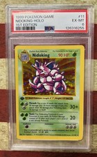 1999 POKEMON BASE SET 1ST EDITION SHADOWLESS #11 NIDOKING-HOLO PSA 6 picture