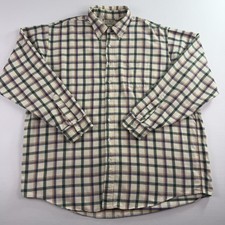 Vtg LL Bean Flannel Button Down Shirt Mens 2XLT Tall Plaid Long Sleeve USA Made picture