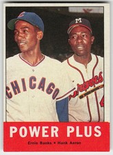 1963 Topps #242 Power Plus (Hank Aaron / Ernie Banks) BASEBALL picture