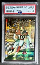 1997 Bowman's Best JERRY RICE ATOMIC REFRACTOR SSP DIE CUT VARIATION BEST CUTS picture