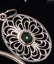 Pandora Vintage Allure Pendant And Earring Set Silver Green Spinel picture