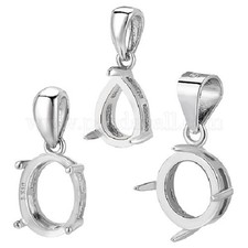Sterling Silver Pendant Settings 9 Pcs 925 Stamp PandaHall Elite STER PH0001 38 picture